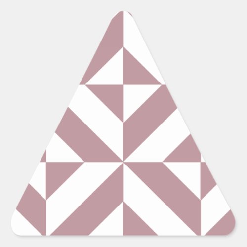 Dark Mauve Geometric Deco Cube Pattern Triangle Sticker