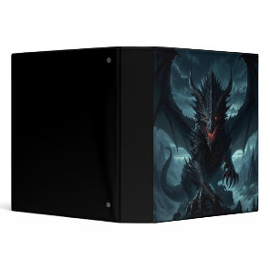 Dark, Medieval Dragon  3 Ring Binder