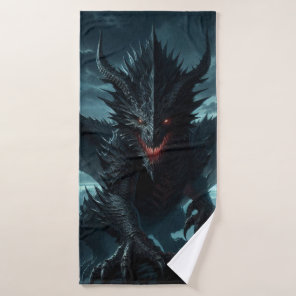Dark, Medieval Dragon Bath Towel