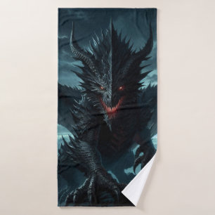 Dark, Medieval Dragon  Bath Towel