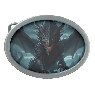 Dark, Medieval Dragon Belt Buckle