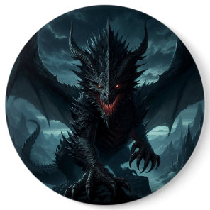 Dark, Medieval Dragon  Button