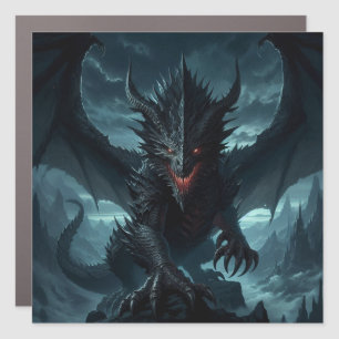 Dark, Medieval Dragon Car Magnet