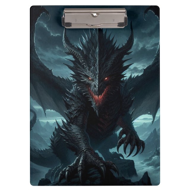 Dark, Medieval Dragon  Clipboard (Front)