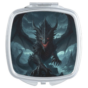 Dark, Medieval Dragon Compact Mirror