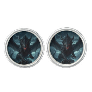 Dark, Medieval Dragon Cufflinks