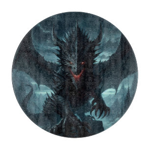 Dark, Medieval Dragon Cutting Board