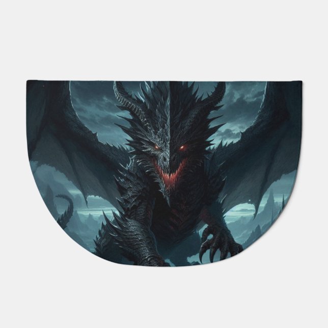 Dark, Medieval Dragon  Doormat (Front)
