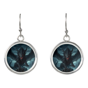 Dark, Medieval Dragon Earrings