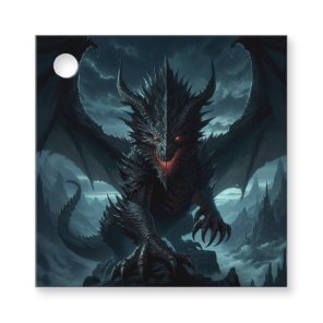 Dark, Medieval Dragon  Favor Tags
