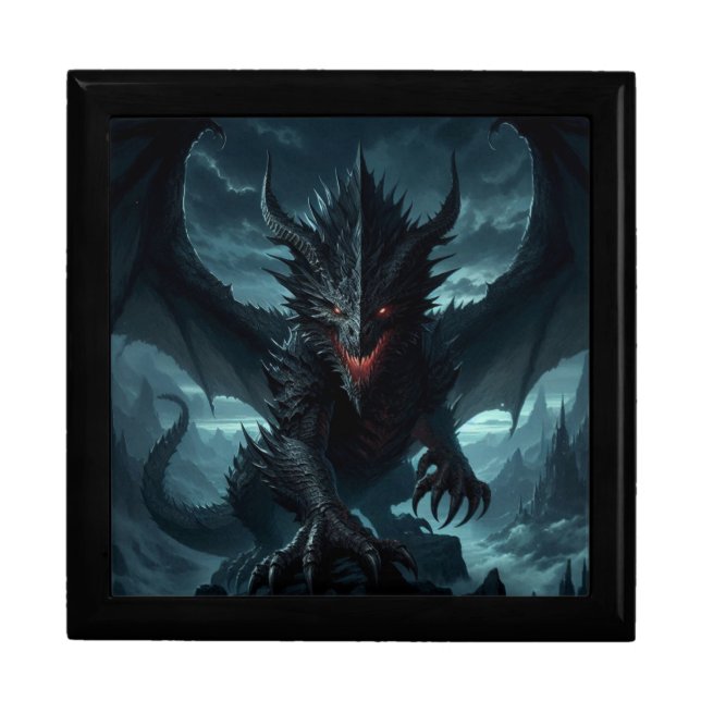 Dark, Medieval Dragon  Gift Box (Front)