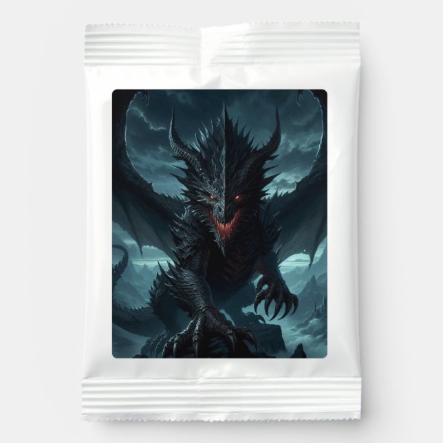 Dark, Medieval Dragon  Hot Chocolate Drink Mix (Front)