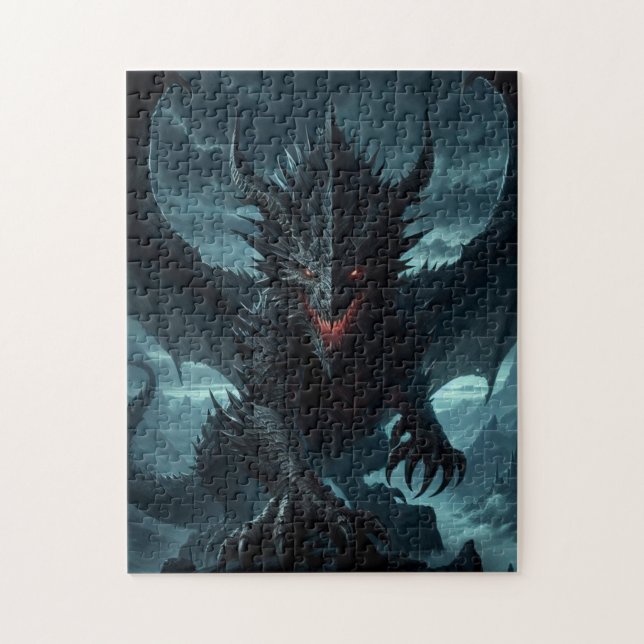 Dark, Medieval Dragon  Jigsaw Puzzle (Vertical)