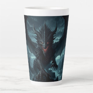 Dark, Medieval Dragon Latte Mug