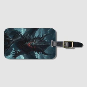 Dark, Medieval Dragon  Luggage Tag