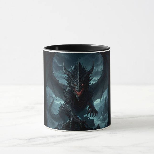 Dark, Medieval Dragon  Mug (Center)