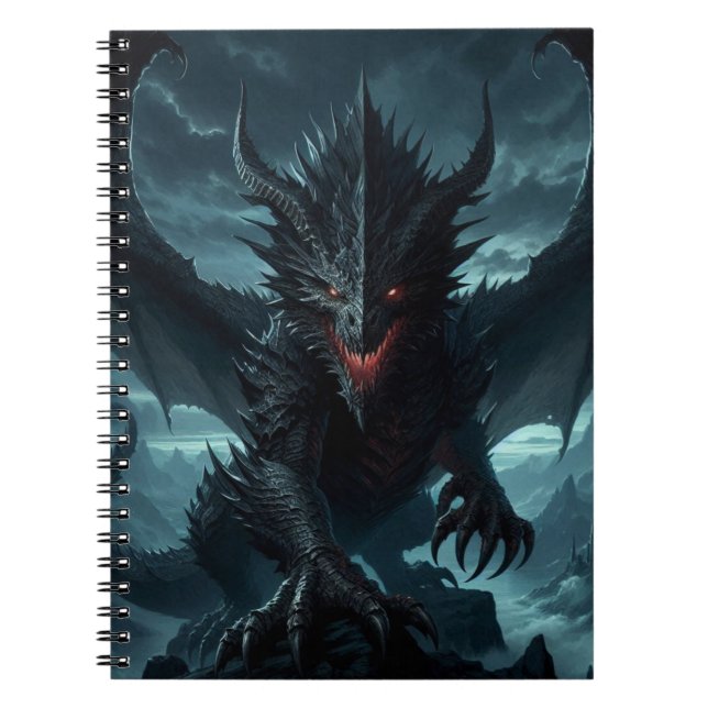 Dark, Medieval Dragon  Notebook (Front)