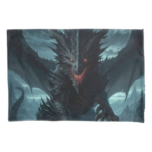 Dark, Medieval Dragon  Pillow Case