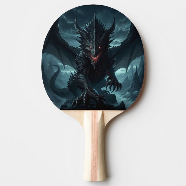 Dark, Medieval Dragon  Ping Pong Paddle (Front)