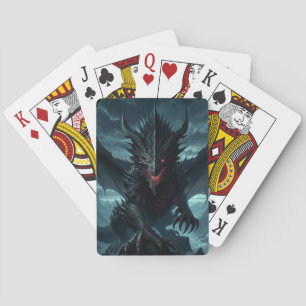Dark, Medieval Dragon  Poker Cards