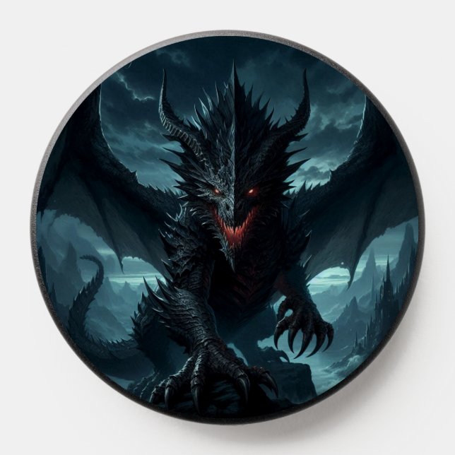 Dark, Medieval Dragon PopSocket (Popsocket)