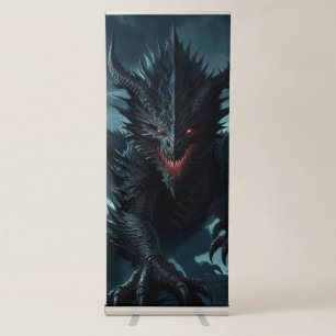 Dark, Medieval Dragon Retractable Banner