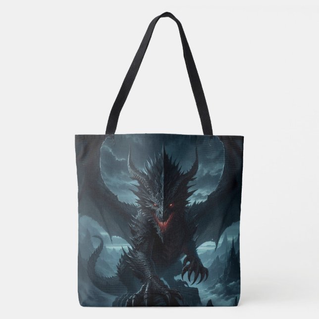 Dark, Medieval Dragon  Tote Bag (Front)