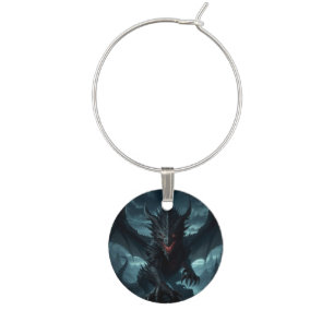 Dark, Medieval Dragon Wine Charm