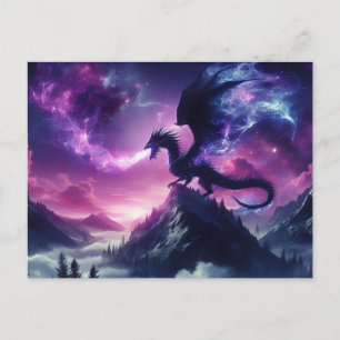 Dark, Medieval Ethereal Dragon  Holiday Postcard