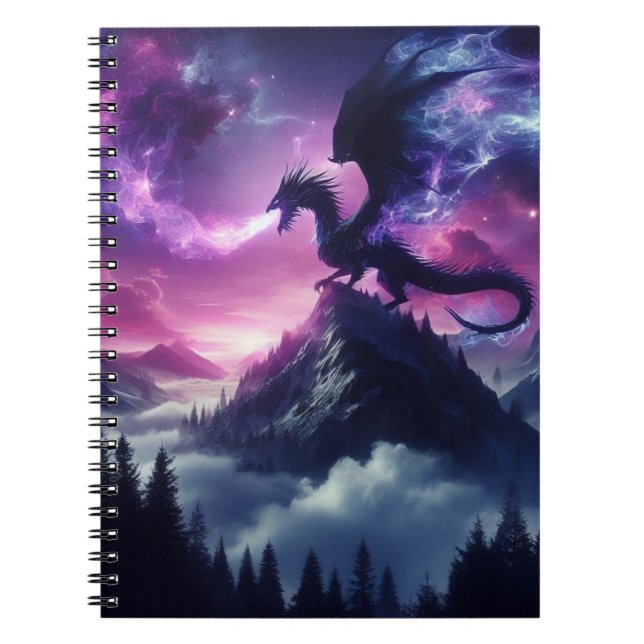Dark, Medieval Ethereal Dragon  Notebook (Front)