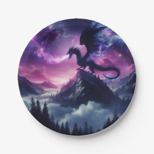 Dark, Medieval Ethereal Dragon Paper Plates