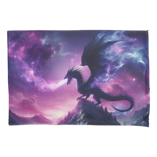 Dark, Medieval Ethereal Dragon  Pillow Case (Front)