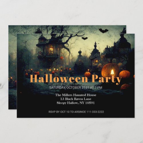 Dark Medieval Halloween Party Invitation