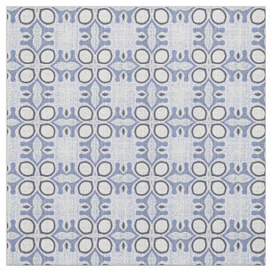 Dark Medium Light Pastel Blue Bali Batik Pattern Fabric