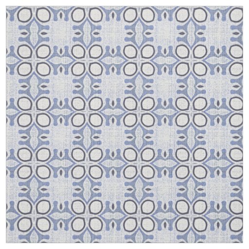 Dark Medium Light Pastel Blue Bali Batik Pattern Fabric