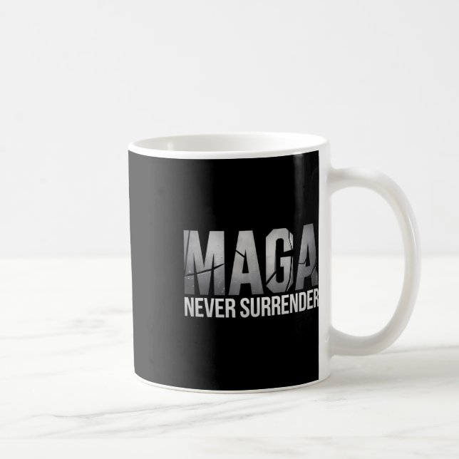 Dark Mega Trump 2024 Mega Never Surrender  Coffee Mug (Right)