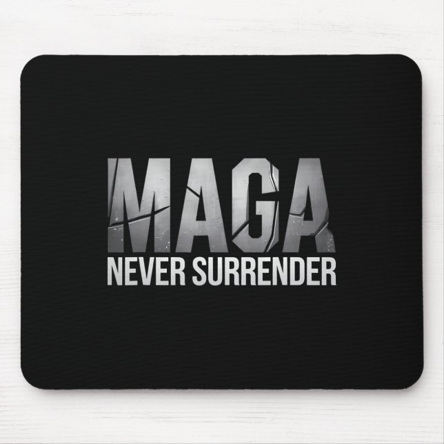 Dark Mega Trump 2024 Mega Never Surrender  Mouse Pad (Front)