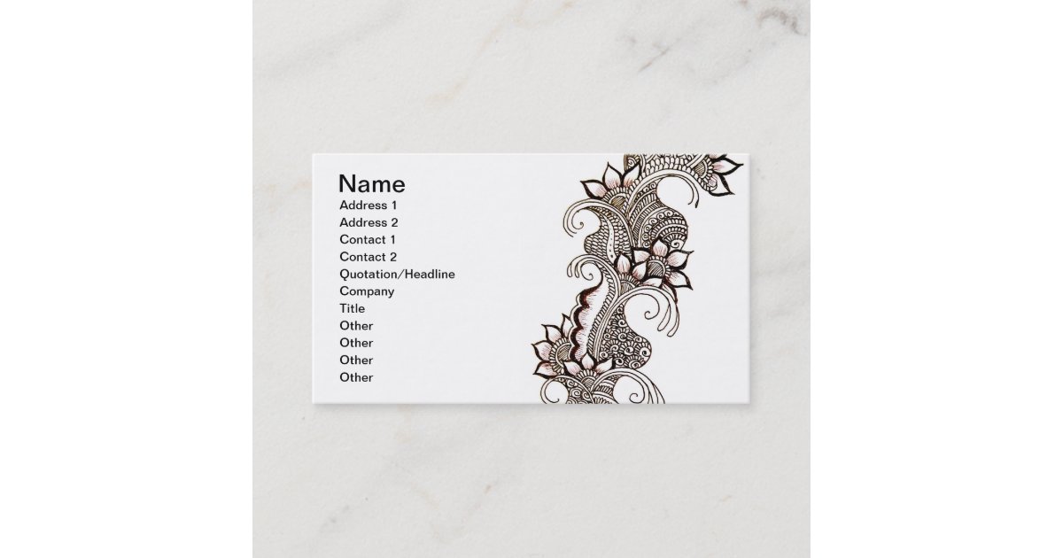 Dark Mehndi Business Card