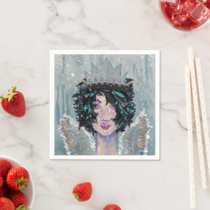 Dark Melancholy Brunette Angel Napkins