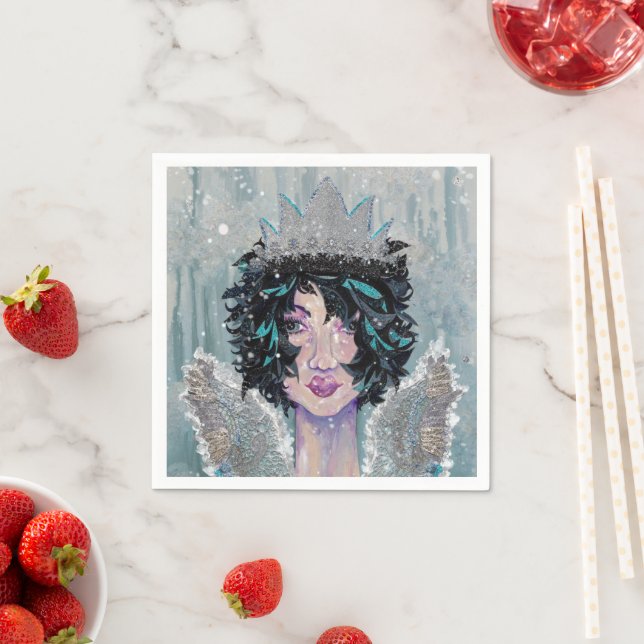Dark Melancholy Brunette Angel Napkins (Insitu)