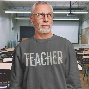 Dark Men's Retro Teacher Appreciation Custom Name Sweatshirt