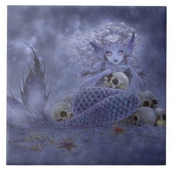 Dark Mermaid Tile by MiyabiLine at Zazzle