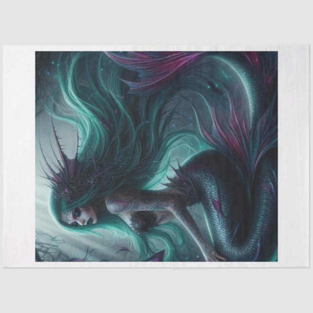 Dark Mermaid Tissue Paper (Front)