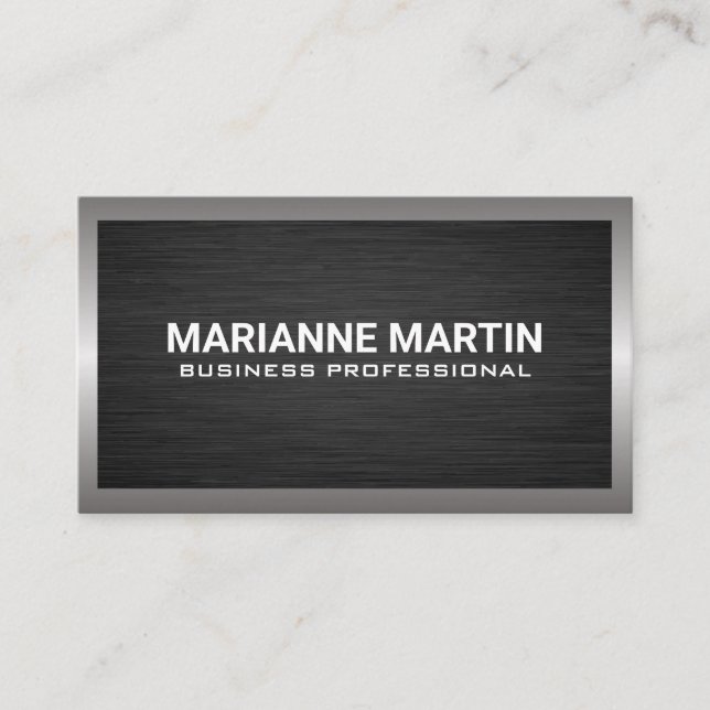 Dark Metal Aluminum Silver Business Card (Front)