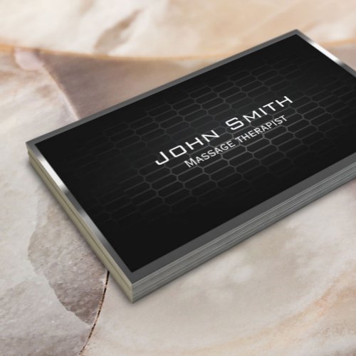 Dark Metal Cells Massage Therapist Business Card