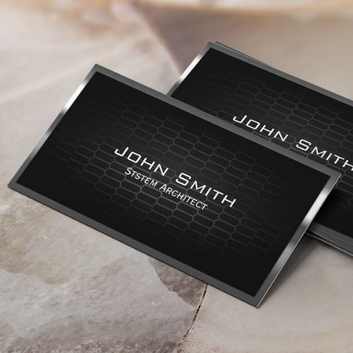 Dark Metal Cells System Architect Business Card