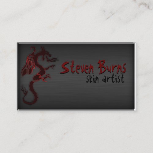 Dark Metal Dragon Business Card Template