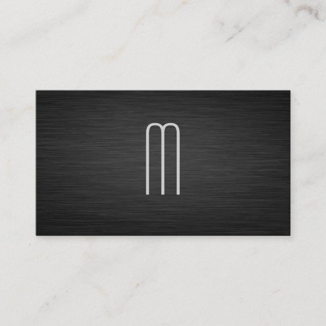 Dark Metallic Background Business Card (Front)