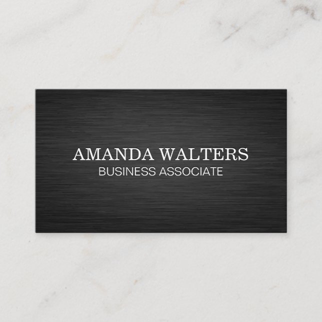Dark Metallic Background Business Card (Front)