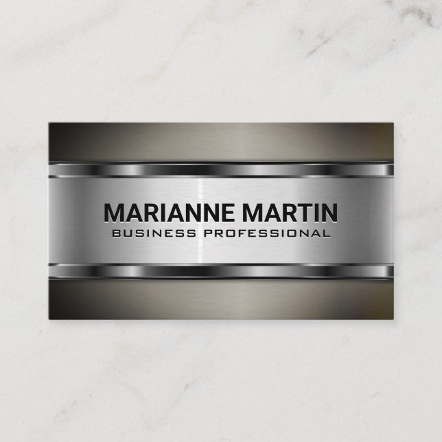 Dark Metallic Business Card (Front)